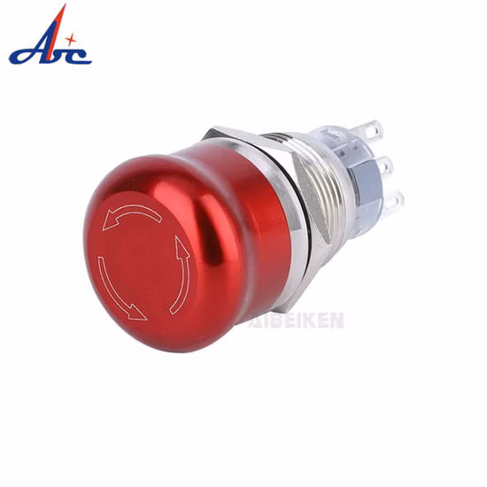 16mm Red Mushroom Electrical Waterproof Emergency Stop Push Button Switch