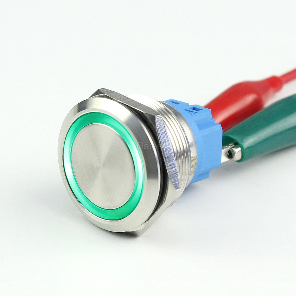 25mm 8pin Momentary 12V LED Waterproof Metal Push Button Switch