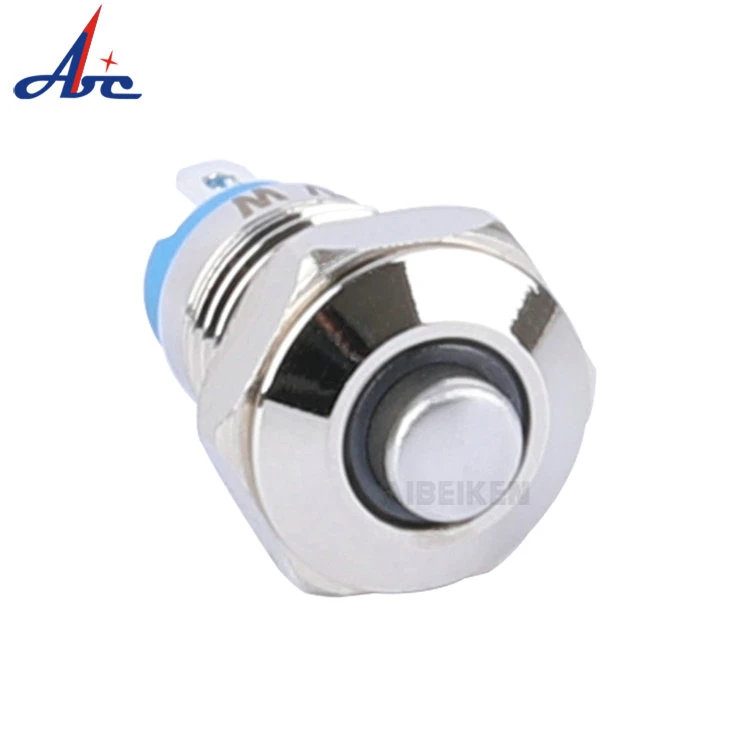 8mm Illuminated Stainless Steel on off Push Button Switch Mini Bell Push Button Switch with Ring LED Color Red Blue