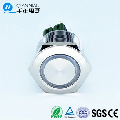 Qn25-A1 25mm Ring Illuminated Stainless Steel Metal Electrical Switches Push Button Switch for Portable Power Station