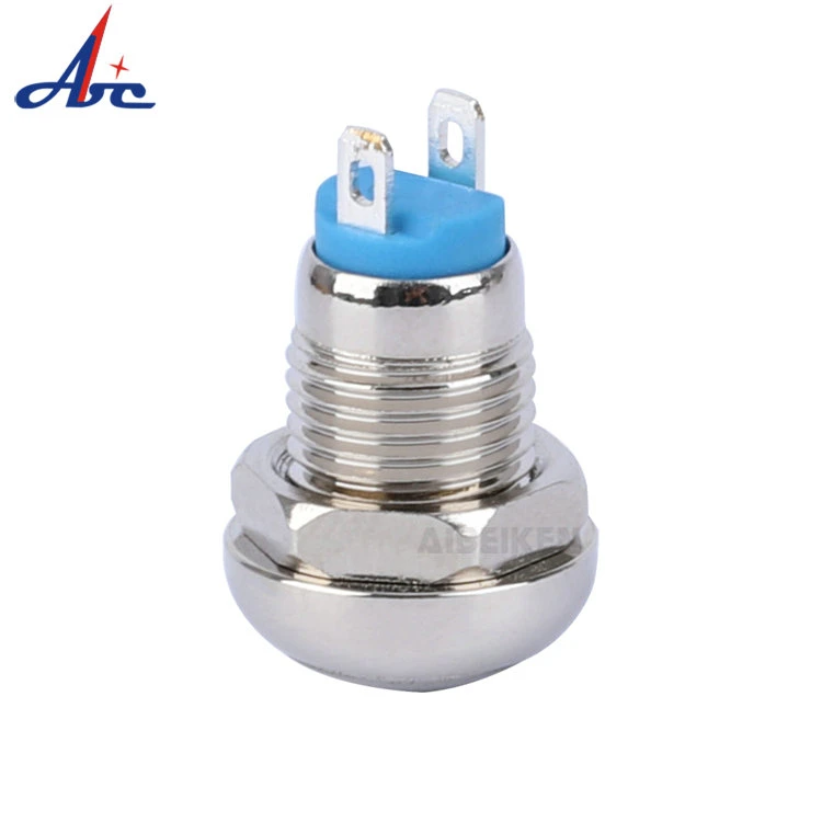 8mm Domed Head Solder Terminal Momentary 1no Mini Waterproof Momentary on off Electrical Metal Push Button Switch 1
