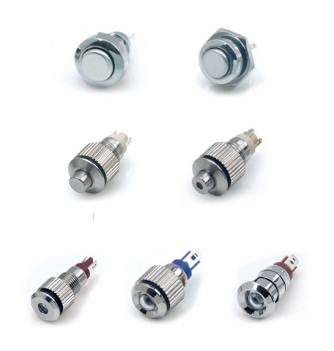 Elevator 2A 24VAC Waterproof 8mm Momentary 1no Metal Push Button Switch