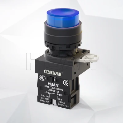 중국 제조업체 Xb2 Y5 LED 1no 일반적으로 열림 22mm 플라스틱 푸시 버튼 스위치
